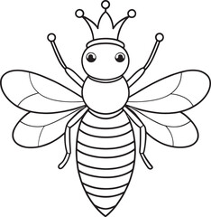 Queen bee preschool coloring worksheet