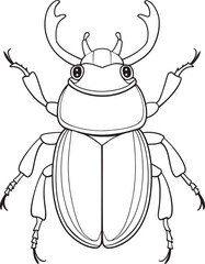 Rhinoceros beetle activity for kids to color
