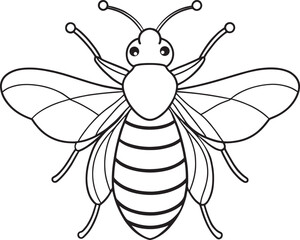 Queenbee preschool insect drawing page