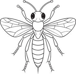 Sawfly insect art page for coloring fun