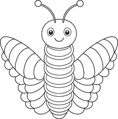 Silkworm educational coloring page for children