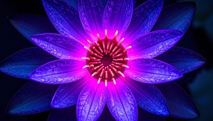 Fototapeta premium Vibrant Purple and Pink Water Lily Blossom Close-Up