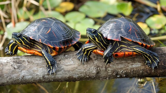 turtles in the pond