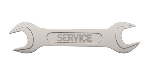 Wrench on white background. Isolated 3D illustration