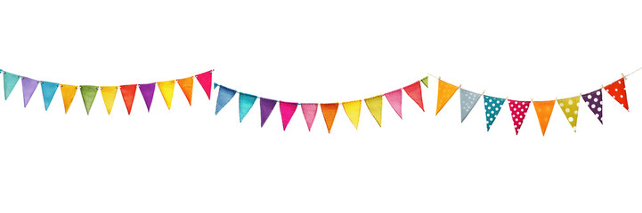 Fototapeta premium Outdoor celebrations with colorful bunting for a festive atmosphere