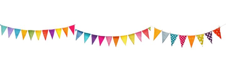 Outdoor celebrations with colorful bunting for a festive atmosphere