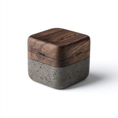 Square wooden & concrete box