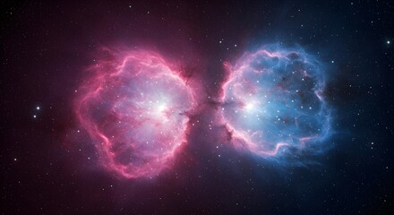 Nebula, Space, Cosmos, Cosmic Butterfly Nebula Twin Stars in a Stellar Dance
