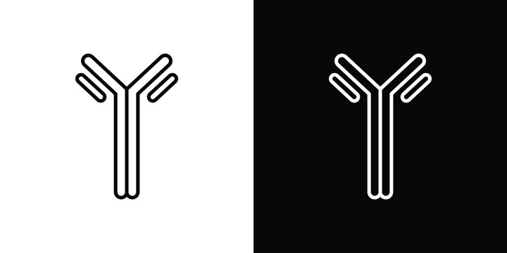 Antibody icon in black. flat graphic vector icon