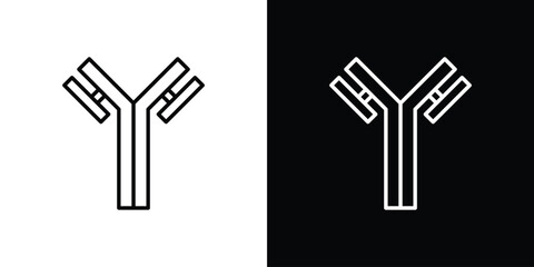 Antibody icon in black. flat graphic vector icon