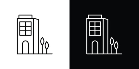 Apartment icon in black. flat graphic vector icon