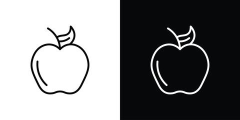 Apple icon in black. flat graphic vector icon