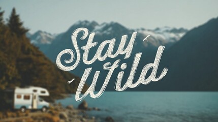 Inspirational quote art with the message "Stay Wild" designed in a minimalistic and aesthetic style for decor.