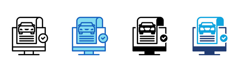 Vin Check icon Multi Style Vector Illustration 