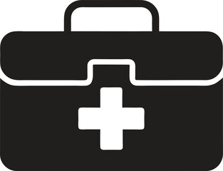 First aid kit bag silhouette, First aid kit bag black vector