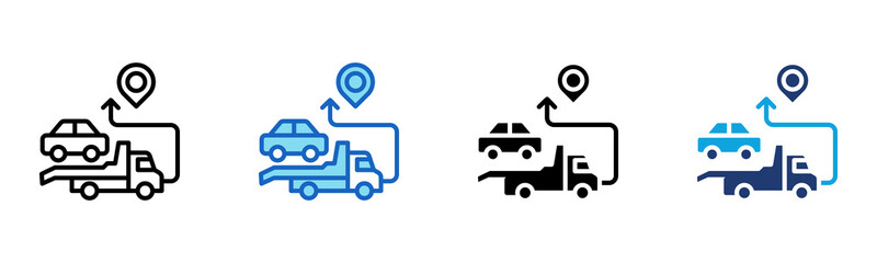 Car Delivery icon Multi Style Vector Illustration 