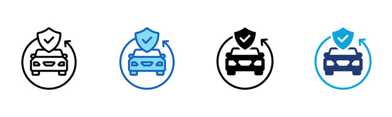 Auto Insurance icon Multi Style Vector Illustration 