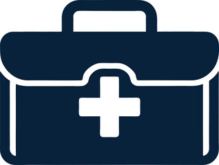 first aid kit icon, First aid kit bag silhouette, First aid kit bag black vector