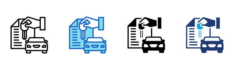 Car Lease icon Multi Style Vector Illustration 
