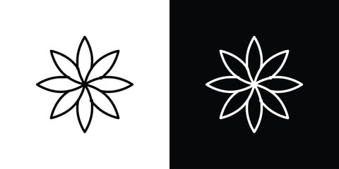 Aster icon in black. flat graphic vector icon