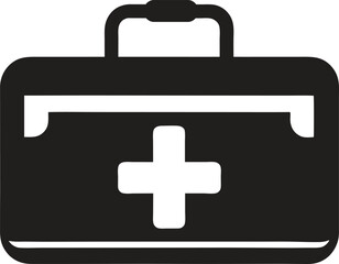 First aid kit bag silhouette, First aid kit bag black vector
