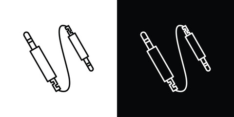 Audio Cable icon in black. flat graphic vector icon