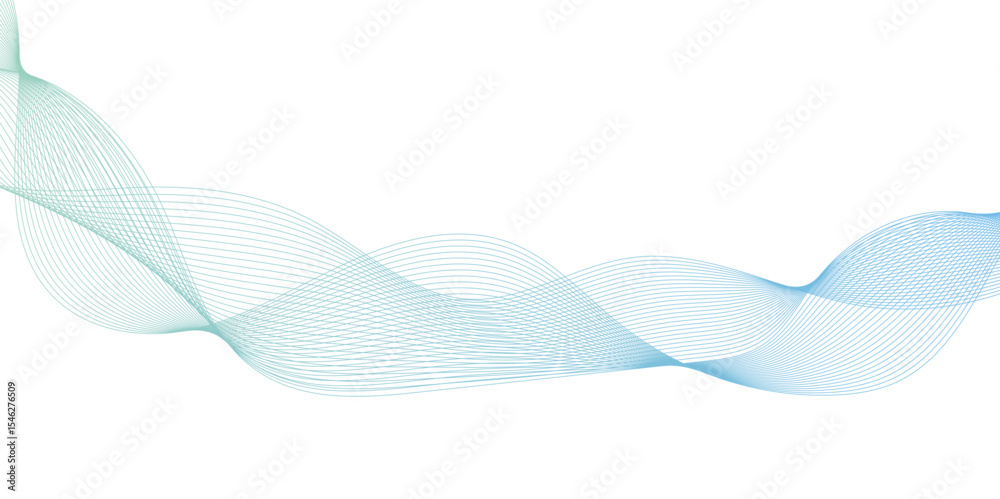 Poster abstract wave element for background design, abstract vector blue wave lines on white background, te
