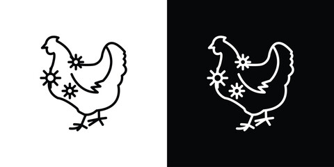 Avian Influenza icon in black. flat graphic vector icon