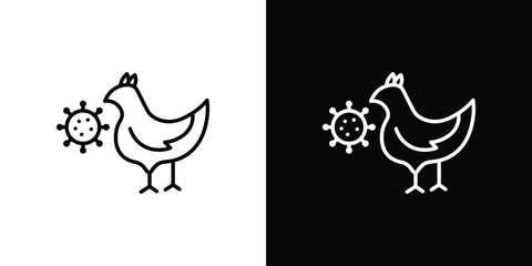 Avian Influenza icon in black. flat graphic vector icon
