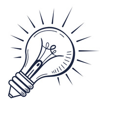 Glowing Light Bulb Representing Innovative Business Idea vector