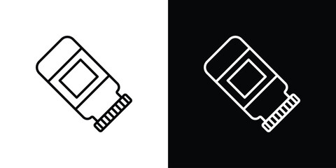 Baby powder icon in black. flat graphic vector icon