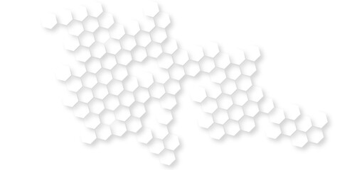 Hexagonal backdrop for cosmetic and technology concepts,  geometric mesh cell texture. modern futuristic abstract embossed paper circles white background, abstract white geometric hexagon pattern.