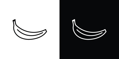 Banana icon in black. flat graphic vector icon