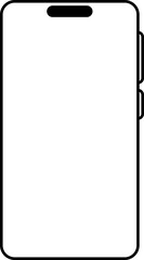 Smartphone Outline with Dynamic Island Cutout - Blank Mockup