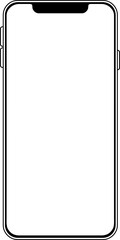 Smartphone Outline Mockup with Notch - Empty Mobile Screen Template