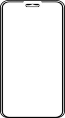 Smartphone Outline Mockup with Pill Cutout - Blank Mobile Display