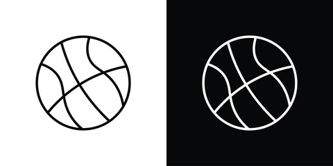 Fototapeta premium Basketball icon in black. flat graphic vector icon