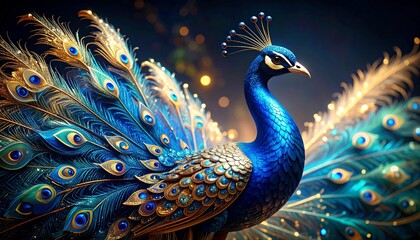 peacock with feathers out
