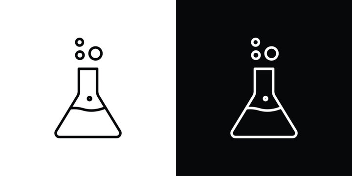 Beaker icon in black. flat graphic vector icon