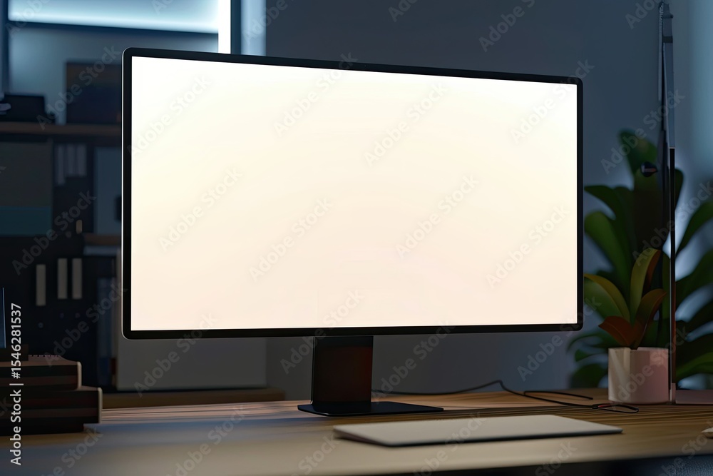 Fototapete premium quality image of modern flat screen computer monitor 3d rendering