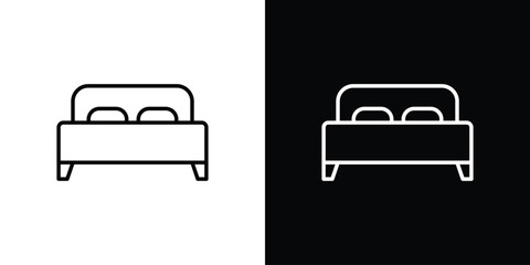 Bed icon in black. flat graphic vector icon