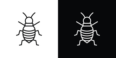 Bedbug icon in black. flat graphic vector icon