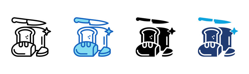 Bread Knife icon Multi Style Vector Illustration 