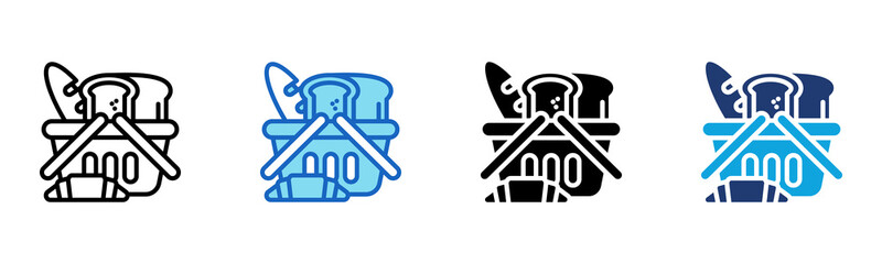 Bread Basket icon Multi Style Vector Illustration 