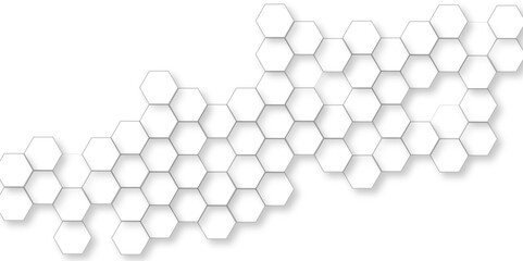 Abstract geometric pattern of white hexagons, Futuristic abstract honeycomb mosaic white background, Luxury White Pattern. 3D Futuristic abstract honeycomb mosaic white background. 
