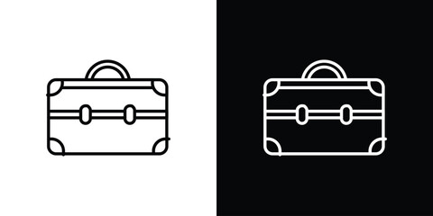 Big makeup box icon in black. flat graphic vector icon