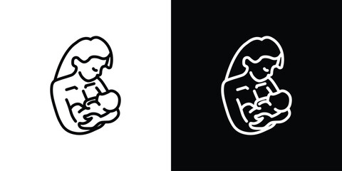 Breastfeeding icon in black. flat graphic vector icon