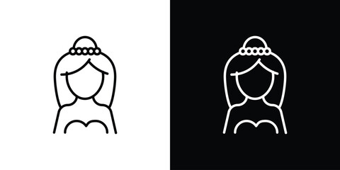 Bride icon in black. flat graphic vector icon