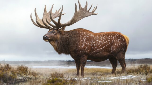 A full-body Megaceros giganteus (Irish Elk, Giant Deer),