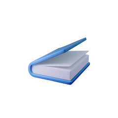 3d Open book vector illustration with a sleek blue design, perfect for educational themes, learning concepts, and digital literature projects. Ideal for e-learning resources and editorial use.